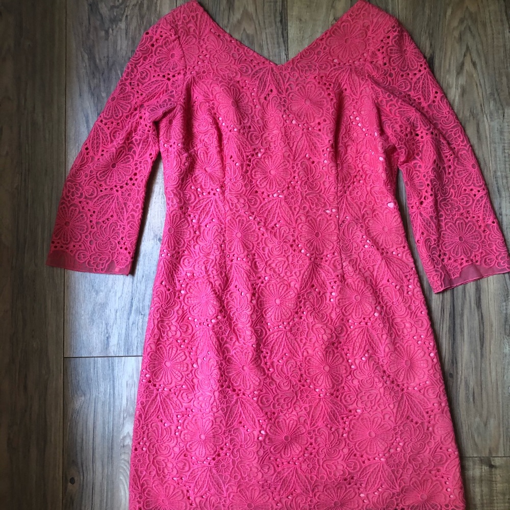 Janelle Dress Island Coral Tropical Lace Size 10